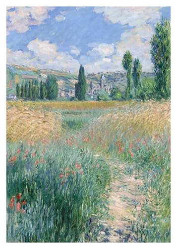 Wandkunst-Leinwanddrucke Seerosen/Frau Mit Sonnenschirm/Etretat Strand Poster Claude Monet Leinwand Gemälde Impressionist(Q,40x50cm) von PTHEN