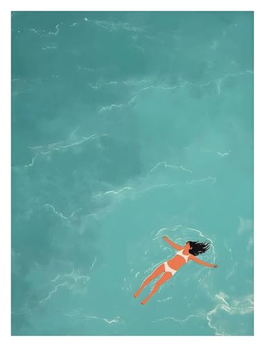 Wandkunst Leinwanddrucke Sommer Mädchen Schwimmen Pool Party Strand Meer Ozean Boot Poster Und Drucke Nordic Leinwand Malerei Wand Kunst Bild Für Wohnzimmer Decor(H,20x30cm) von PTHEN