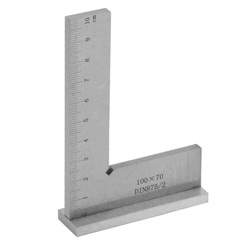 Anschlagwinkel 100 x 70 mm, 90° Schlosserwinkel Metall, Zimmermannswinkel mit Winkelmesser Basis und Skala DIN 875, für Ingenieur Schreiner Maschine Labor Holzbearbeitung Werkstatt Metallbau Anschlagwinkel 100 x 70 mm, 90° Schlosserwinkel Metall, Zimmermannswinkel mit Winkelmesser Basis und Skala DIN 875, für Ingenieur Schreiner Maschine Labor Holzbearbeitung Werkstatt Metallbau von PTJJXA