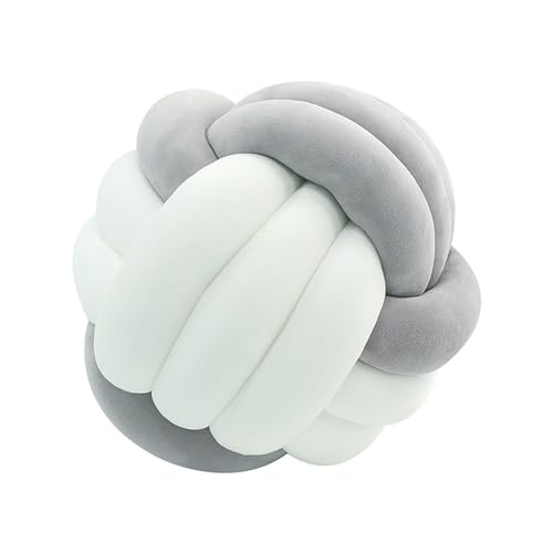 Knotenkissen, Couchkissen, Sofa Kissen, Knoten-Ball-Kissen, Deko Zierkissen, Geknotetes Kissen für Sofa, Rund Knoten Kissen, Deko Knoten, Knot Pillow Ball,A30,27cm von PTKG