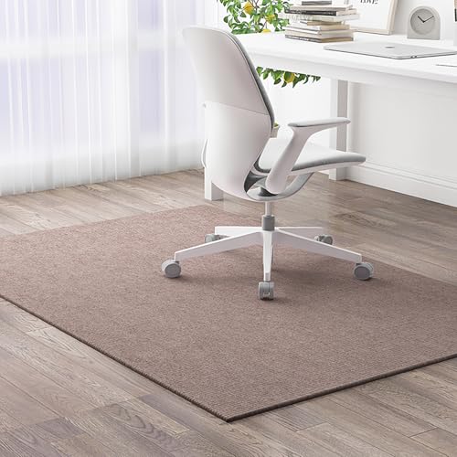 PTKG Schreibtisch Teppich BüRostuhl Unterlage Teppich Bodenschutzmatte BüRostuhl Hartboden-Bodenschutzmatte rutschfeste Computerstuhlmatte,Braun,150cm×200cm von PTKG