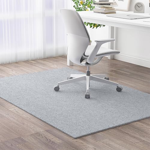 PTKG Schreibtisch Teppich BüRostuhl Unterlage Teppich Bodenschutzmatte BüRostuhl Hartboden-Bodenschutzmatte rutschfeste Computerstuhlmatte,Light Gray,90cm×120cm von PTKG
