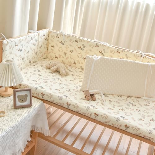 PTKG StüCk Atmungsaktives und Weiches Randpolster Verhindert StößE Bed Rail Cushion for Toddlers Kids Safety Bed Guard Universal Bedside Rail Gitterbett Umrandung,B1,160 * 28cm von PTKG