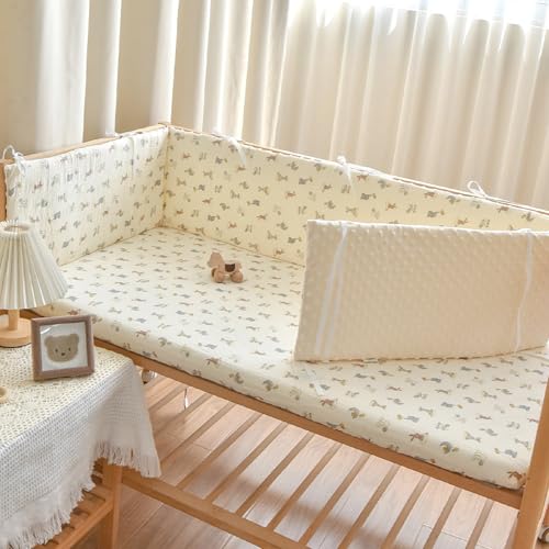 PTKG StüCk Atmungsaktives und Weiches Randpolster Verhindert StößE Bed Rail Cushion for Toddlers Kids Safety Bed Guard Universal Bedside Rail Gitterbett Umrandung,B4,120 * 28cm von PTKG