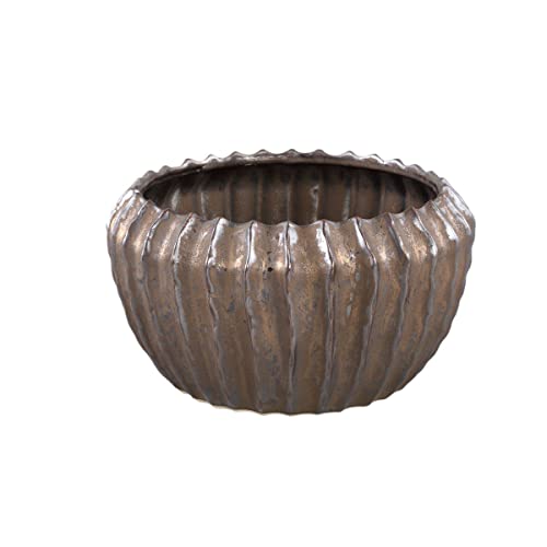 PTMD Bodi Flowerpot - 24 x 24 x 13 cm - Keramik - Bronze von PTMD collection