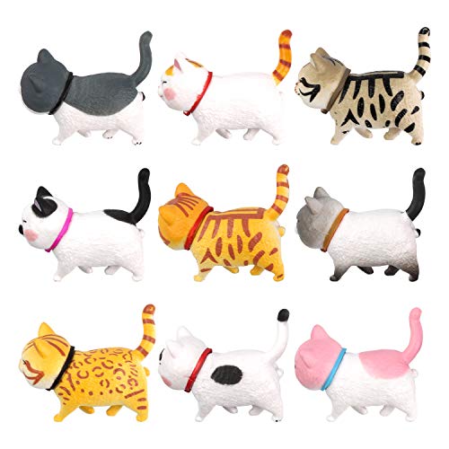 PTN Magnete Kühlschrankmagnete, 3D Stereokatze Starker Katze Kühlschrank Magnet, Niedlicher Dekorativer Tiermagnetmagnet für Kühlschrank, Küche, Büro (9 PCS) von PTN