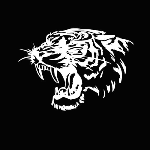 2 Stück 3D Tiger Autoaufkleber Vinyl Wasserdichte Auto Aufkleber Reflektierender Lustiger Autoaufkleber Selbstklebender Aufkleber Universal Grafik Aufkleber Motorhaube Sticker Heckscheibe,Weiß von PTNKUIIY