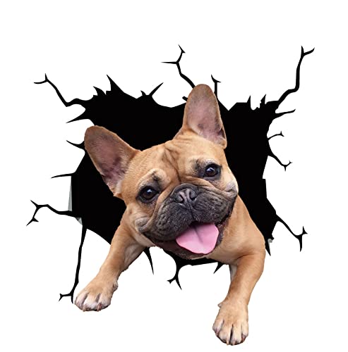 2 Stück Hund Auto Aufkleber,3D Lustige Auto Fenster Aufkleber Hund Aufkleber Realistische Bulldogge Frenchie Aufklebers Auto Personalisierte Dekoration Heckscheibe Kratzer Dekorationen Aufkleber von PTNKUIIY