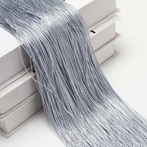 2 Stücke Fadengardine Fadenvorhang -100 x 200 cm Türvorhang Fäden als Raumteiler Fliegenschutz oder Dekoration kürzbar waschbar Dekovorhang Fadengardine für Party Hochzeit Raumdekoration-Silber grau von PTNKUIIY