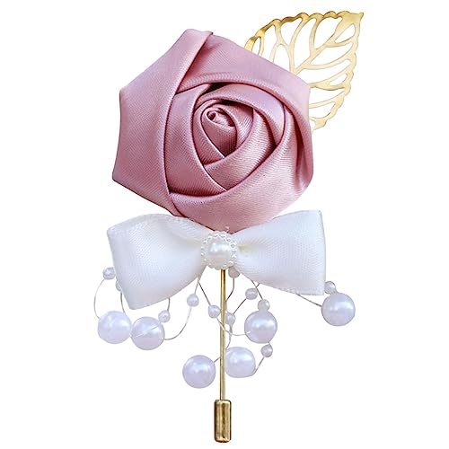 PTNKUIIY 4 Stück Boutonniere Rose Boutonniere Hochzeit Seide Blumen Boutonniere Ansteckblume Blume Hochzeit Zubehör für Hochzeiten, Bankette, Jubiläumsdaten Tanzpartys für Bräutigam Herren Braut von PTNKUIIY