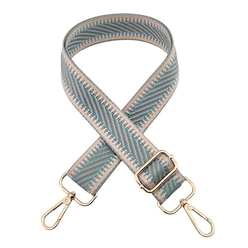 PTNKUIIY Taschengurt 72-130CM Verstellbarer Schultergurt für Taschen 3.8cm Breit Schulterriemen Taschengurte zum Wechseln Boho-Stil Ersatz Tragegurt Crossbody Ersatz Handtasche Gurte -Blau Beige von PTNKUIIY