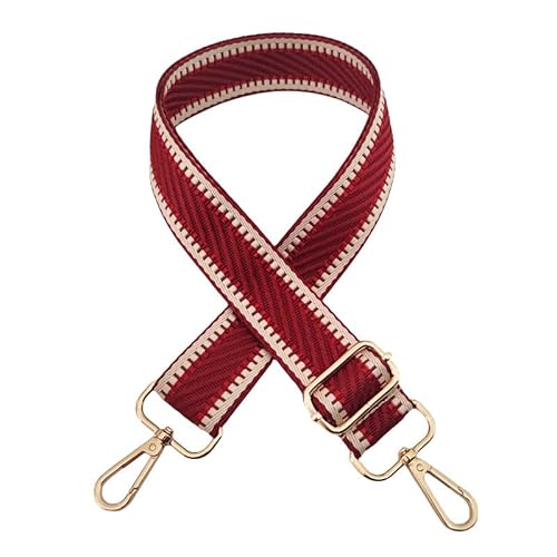 PTNKUIIY Taschengurt 72-130CM Verstellbarer Schultergurt für Taschen 3.8cm Breit Schulterriemen Taschengurte zum Wechseln Boho-Stil Ersatz Tragegurt Crossbody Ersatz Handtasche Gurte -weinrot von PTNKUIIY