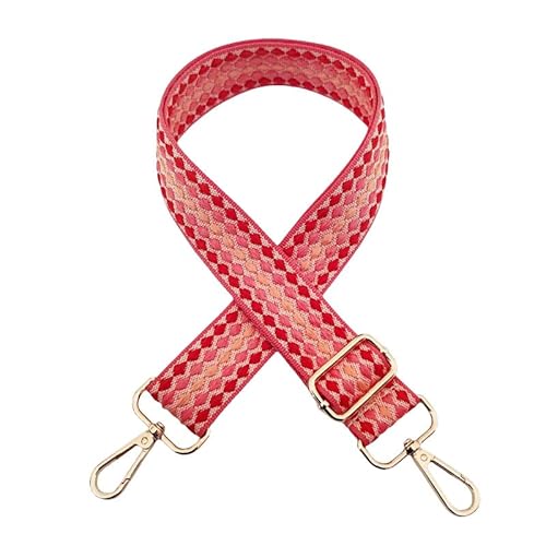 PTNKUIIY Taschengurt 72-130CM Verstellbarer Schultergurt für Taschen 3.8cm Breit Schulterriemen für Taschen Boho-Stil Ersatz Trageriemen Taschenhenkel für Tasche Handtaschen DIY Zubehör -pink von PTNKUIIY