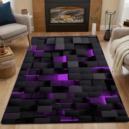 PTNQAZ Neon-Waben-Teppich, Premium-Polyester, mit rutschfester Unterseite, elegantes Design, weiche Textur, perfekt für stark frequentierte Bereiche, Familienhäuser, verschiedene Größen (Teppich 2,8 x von PTNQAZ