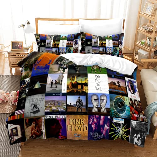 PTNQAZ Pink Floyd Bettwäsche-Set UK Rock Band Bettbezug bequeme Tagesdecken Queen-Size-Bett Schlafzimmer Dekor (Einzelbett, 1) von PTNQAZ