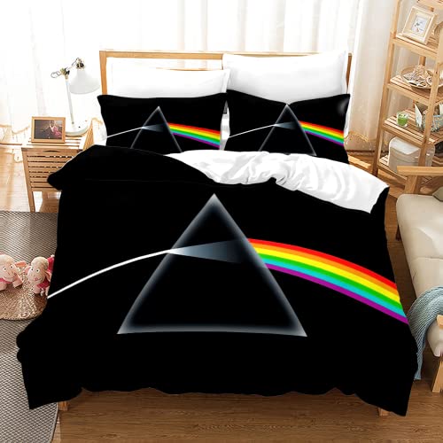 PTNQAZ Pink Floyd Bettwäsche-Set UK Rock Band Bettbezug bequeme Tagesdecken Queen-Size-Bett Schlafzimmer Dekor (Einzelbett, 1) von PTNQAZ