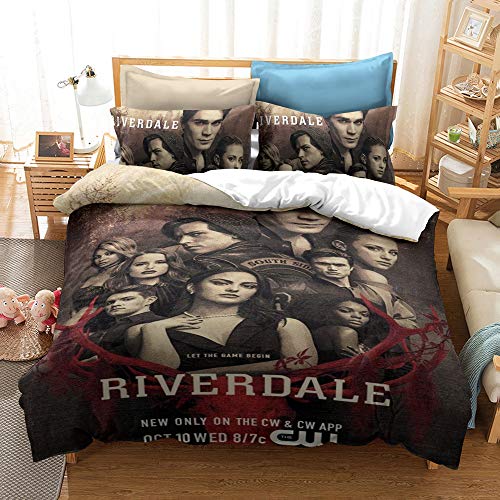 PTNQAZ Riverdale 3D-bedruckte Bizarre-Film-Bettwäsche-Set mit Bettdeckenbezug und Kissenbezug für Einzel-, Doppel- und King-Size-Bett, Schlafzimmer von PTNQAZ