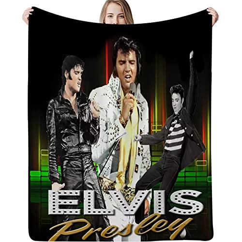 PTNQAZ Warme Elvis Presley Überwurfdecke für Jungen Mädchen Kinderzimmer Bett Sofa leichte Flanelldecke Couchbezug (150 x 200 cm, 7) von PTNQAZ