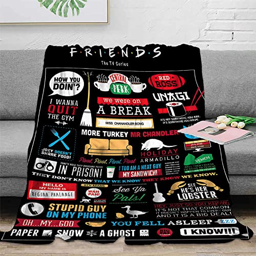 PTNQAZ Winter Warm Friends TV-Show Überwurfdecke für Schlafzimmer, Bett, Sofa, leichte Flanelldecke, Couchbezug (130 x 150 cm, 7) von PTNQAZ