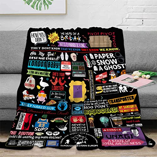 PTNQAZ Winter Warm Friends TV-Show Überwurfdecke für Schlafzimmer, Bett, Sofa, leichte Flanelldecke, Couchbezug (150 x 200 cm, 4) von PTNQAZ