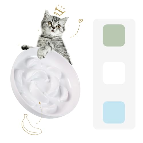 Anti Schling Napf Katzen Melamin - Antischlingnapf Interaktiver im Labyrinth Design - Fressnapf Katze in Pastellserie - Katzennapf Langsam Fütterung - Elfenbeinweiß - 16 x 3 cm Anti Schling Napf Katzen Melamin - Antischlingnapf Interaktiver im Labyrinth Design - Fressnapf Katze in Pastellserie - Katzennapf Langsam Fütterung - Elfenbeinweiß - 16 x 3 cm von PTOBER