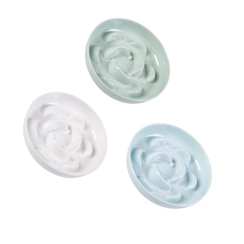 Antischlingnapf für Katzen 3er Set - Katzennäpfe aus Melamin - Interaktive Fressnäpfe im Labyrinth-Design - Futternäpfe für langsame Fütterung - Weiß, Blau, Grün Antischlingnapf für Katzen 3er Set - Katzennäpfe aus Melamin - Interaktive Fressnäpfe im Labyrinth-Design - Futternäpfe für langsame Fütterung - Weiß, Blau, Grün von PTOBER