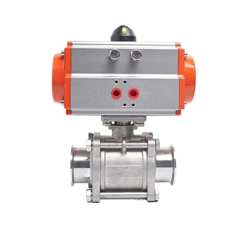 2" SS304 Three Piece Stainless Steel High Platform Tri Clamp Ferrule Type Ball Valve With Double Acting Cylinder von PTQDBTGCT