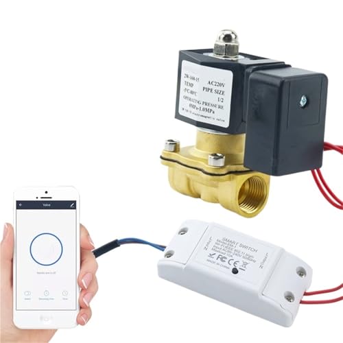 220V Energy Saving Tuya Smart WiFi Water Solenoid Valve Bluetooth Timer Garden Faucet Support Alexa Google Assistant Smartlife(1/2") von PTQDBTGCT