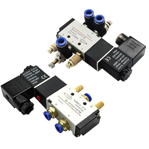 4v210-08 Better Type Pneumatic Electric Solenoid Valve Directional Control Air Magnetic Valve 12V 24V 220V 4v210(DC12V,With 10mm Fittings) von PTQDBTGCT