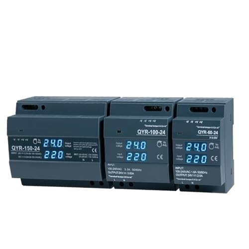 QYR-60W 100W 150W DIN Rail Switching Power Supply AC-DC 12V 24V with Digital Display Step Shape Industrial for LED Light Strip(12V,60W_100-240V) von PTQDBTGCT