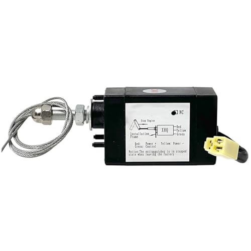Types Diesel Generator Engine Flame Out Device Off Valve Stop Solenoid Power Generator Parts DC12V 24V 52m Travel(Gold,12V) von PTQDBTGCT