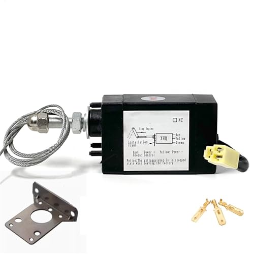Types Diesel Generator Engine Flame Out Device Off Valve Stop Solenoid Power Generator Parts DC12V 24V 52m Travel(Red,24V) von PTQDBTGCT