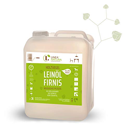 LINEA NATURA® - Leinöl-Firnis | Holzschutz Leinölfirnis | Holzsiegel | reines hochwertiges natürliches Öl (3 L) von PTS Coatings