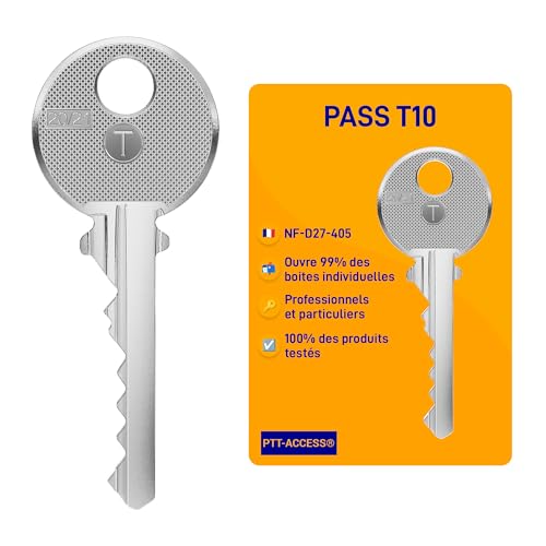 PTT-ACCESS® | Pass Schlüssel PTT T10 - Passt überall für einzelne Briefkästen und Türsprechanlagen von PTT-ACCESS