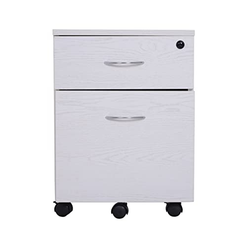 Büro-Aktenschrank mit 2 Schubladen, Bürocontainer mit Schlüssel, kompakter und schlanker tragbarer Aufbewahrungsschrank, vorgebautes Büro für A4/Letter Mob Büro-Aktenschrank mit 2 Schubladen, Bürocontainer mit Schlüssel, kompakter und schlanker tragbarer Aufbewahrungsschrank, vorgebautes Büro für A4/Letter Mob von PTTRNS