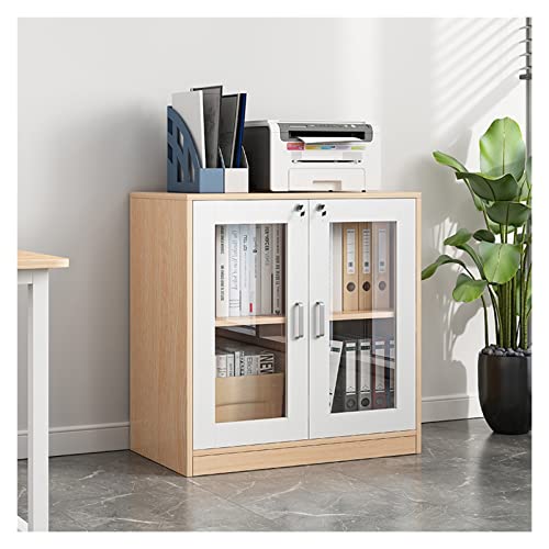 Bürokartei File Cabinet Holzschrank mit Datenglas Schrank abschließbar Finanzgepäck Aktenschrank Gepäckkartei kleines Bücherregal Mobile Bürotisch ( Color : 1 , Size : A ) von PTTRNS