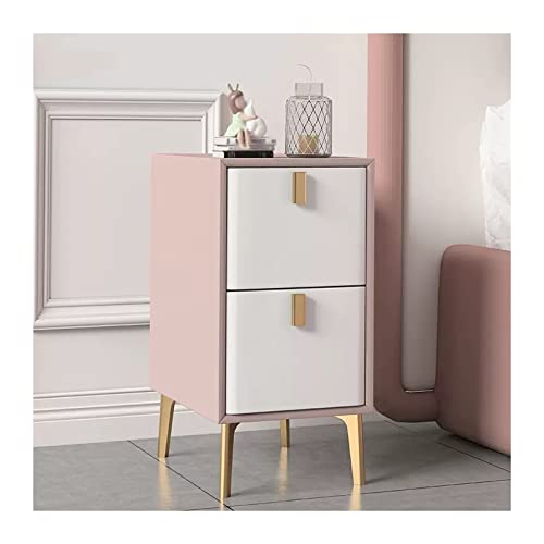 Nachttisch Moderner Nachttisch, rosa Kunstleder-Nachttisch mit 2 Schubladen, schmaler Bett-Beistelltisch mit goldenen Metall-Tischbeinen, Mädchen-Damen-Beistelltisch for Wohnheim, rosa + weiß Nachtsch Nachttisch Moderner Nachttisch, rosa Kunstleder-Nachttisch mit 2 Schubladen, schmaler Bett-Beistelltisch mit goldenen Metall-Tischbeinen, Mädchen-Damen-Beistelltisch for Wohnheim, rosa + weiß Nachtsch von PTTRNS