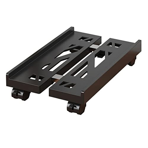 PTTRNS CPU-Ständer Desktop-PC-Tower-Ständer, Verstellbarer CPU-Ständerwagen, mobiler PC-Host-Gehäusehalter mit rollenden Lenkrollen, erweiterbarer CPU-Ständer aus Metall for das Heimbüro PC Rollwagen von PTTRNS