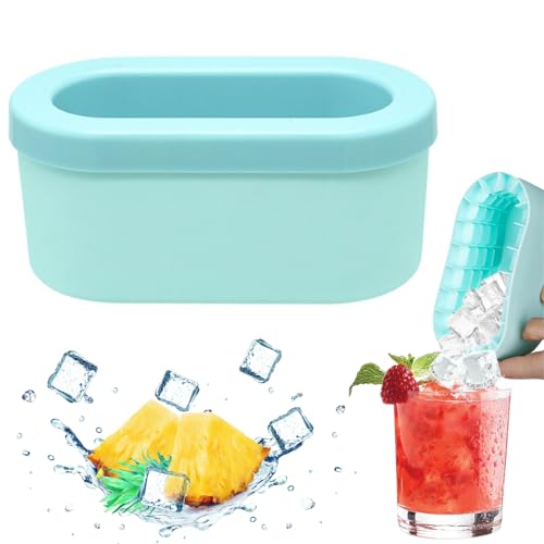 PTaizjjz Mini-Eiswürfelbereiter, ovale Silikon-Eiswürfelform, kleine Eiswürfelform, Dekomprimierungs-Eisgitter, einfach zu lösender Druck-Eisbecher für den Gefrierschrank, 100 Eiswürfel von PTaizjjz