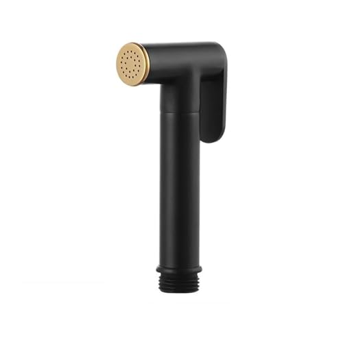 Messing Bidet Wasserhahn Handbrause Bidet Sprayer Set for Toilette Handbrause Badezimmer Sprayer Hygiene Dusche weiß(Round Black Gold) von PUAVLKMC