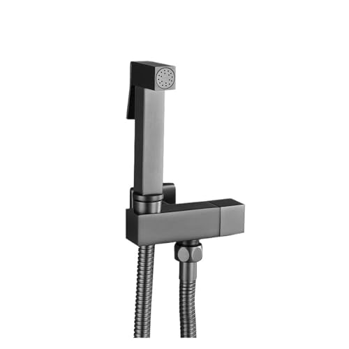 Messing Bidet Wasserhahn Handbrause Bidet Sprayer Set for Toilette quadratische Handbrause Badezimmer Shataf Sprayer Sanitärdusche(1.5m Grey) von PUAVLKMC