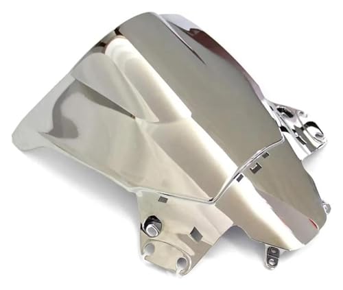 Motorrad Frontscheibe Für CBR250R MC41 2010 2011 2012 2013 Motorrad ABS Kunststoff Windschutzscheibe Windschutz Screen Protector Double Bubble Deflektor Spoiler(Silver) von PUBUGPDPAG