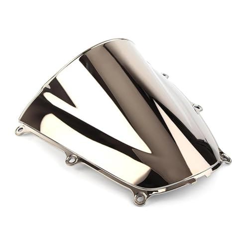 Motorrad Frontscheibe Für CBR600RR F5 2005 2006 Winddicht Double Bubble ABS Plasstic Motorrad Windschutzscheibe Windschutz Für CBR 600 RR Für CBR 600RR F5 Deflektor Spoiler(Silver) von PUBUGPDPAG