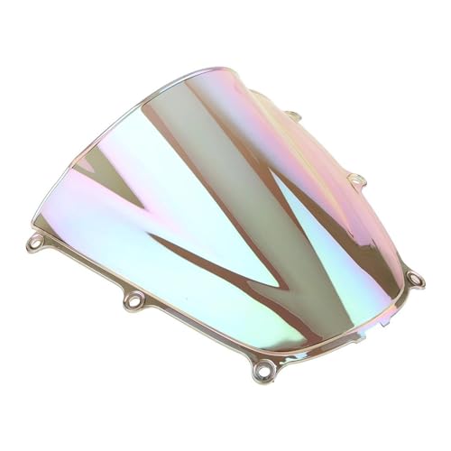 Motorrad Frontscheibe Für CBR600RR F5 2005 2006 Winddicht Double Bubble ABS Plasstic Motorrad Windschutzscheibe Windschutz Für CBR 600 RR Für CBR 600RR F5 Deflektor Spoiler(White Iridium) von PUBUGPDPAG