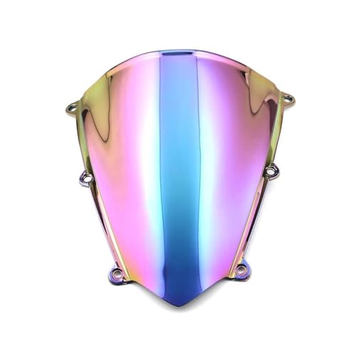 Motorrad Frontscheibe Für CBR600RR F5 2007-2012 2008 2009 2010 2011 Double Bubble Bericht Artikel Windschutzscheibe Windschutz Deflektor Spoiler(White Iridium) von PUBUGPDPAG