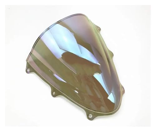 Motorrad Frontscheibe Für GSX-R600 Für GSXR600 Für GSXR750 Für GSX-R750 K11 2011-2023 Windschutzscheibe Bildschirm Windabweiser Bildschirm Double Bubble Deflektor Spoiler(White Iridium) von PUBUGPDPAG