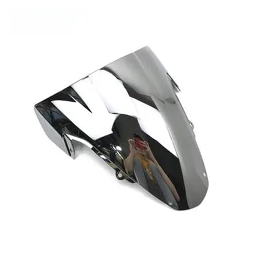 Motorrad Frontscheibe Für GSXR Für GSX-R 1000 K3 2003 2004 Für GSXR1000 Für GSX R 1000R 03 04 Windschutzscheibe Windschutz Motorrad Double Bubble Teile Deflektor Spoiler(Silver) von PUBUGPDPAG