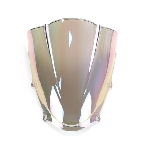 Motorrad Frontscheibe Für GSXR125 Für GSXR150 2017-2023 2018 2019 2020 2021 2022 Double Bubble Motorrad Windschutzscheibe Windschutz Windabweiser Deflektor Spoiler(White Iridium) von PUBUGPDPAG