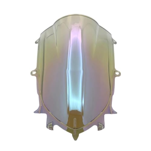 Motorrad Frontscheibe Für YZF 600 R6 R7 2017 2018 2019 2020 2021 2022 2023 2024 Motorrad Double Bubble Windschutzscheibe Windschutz Deflektor Spoiler(White Iridium) von PUBUGPDPAG