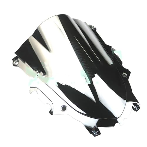 Motorrad Frontscheibe Für YZF R25 R3 2019 2020 2021 2022 2023 2024 Motorrad Bildschirm Windschutzscheibe Windschutz Double Bubble Deflektor Spoiler(Silver) von PUBUGPDPAG